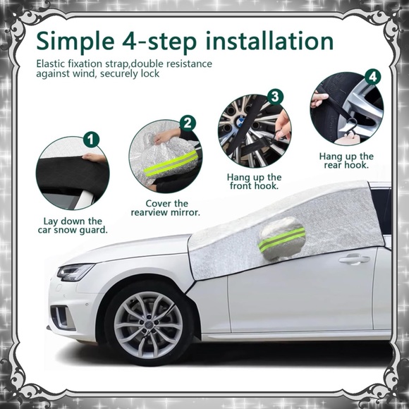 Car Windshield Cover Winter Snow Frost Guard Side Mirror Sun UV Shade Outdoor - Picture 7 of 8